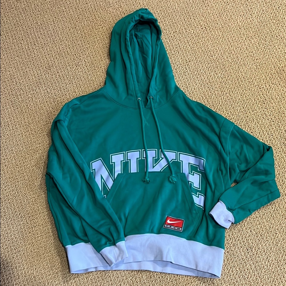 Nike Green and White Hoodie